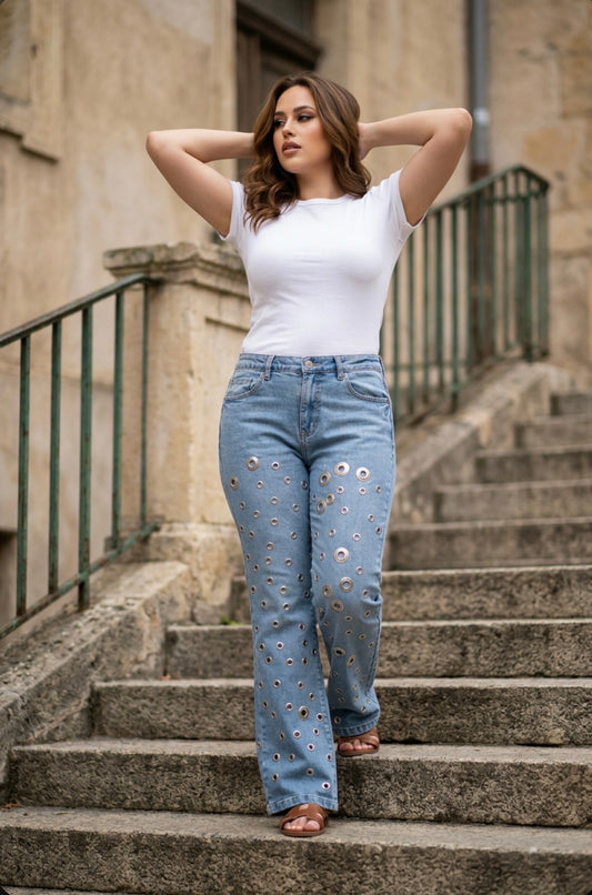 Rescued Denim Grommet Jean